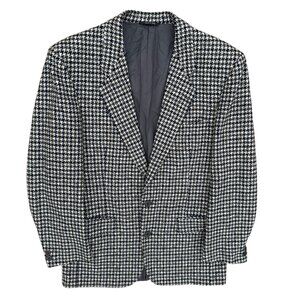 Luigi Botto Houdstooth Tweed Blazer Meirno Wool Made in Italy Sport Coat 40R